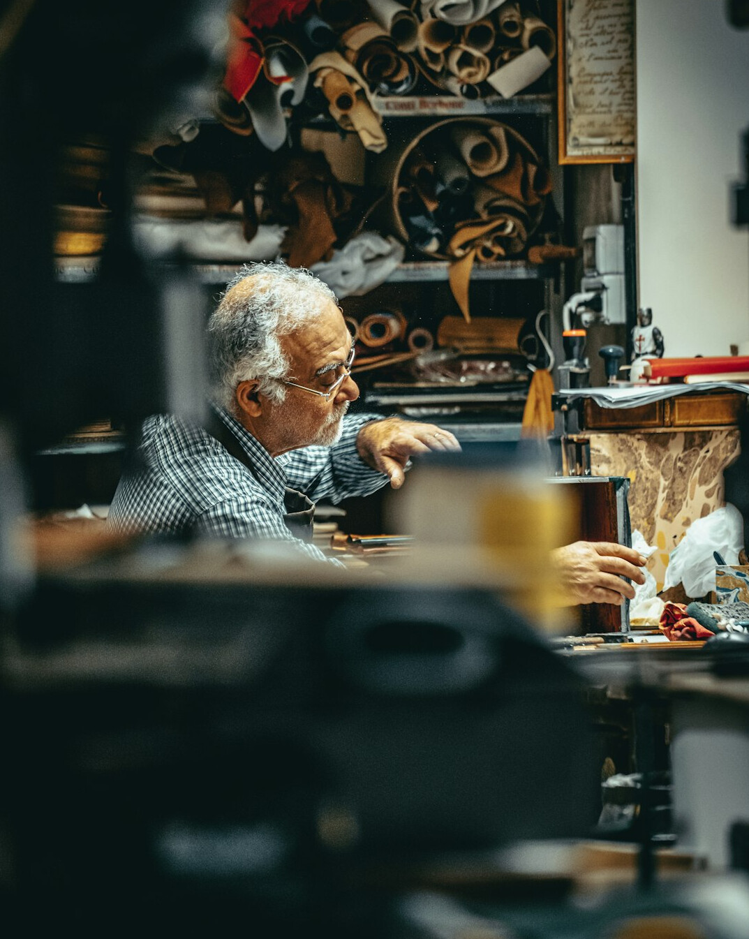 elderly craftsman portrait