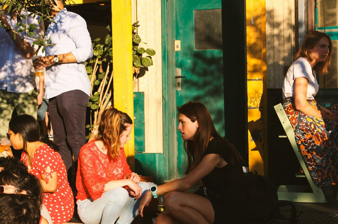 group of neighbors talking