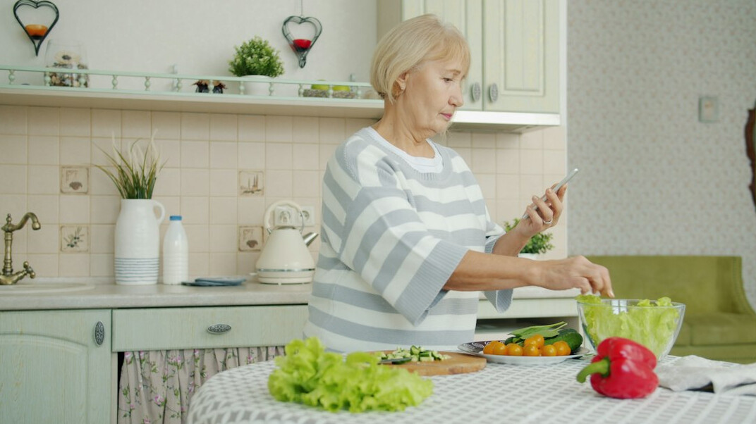 elderly woman in kitchen