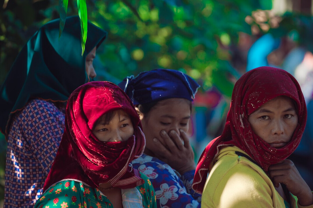 group of women farmers talking