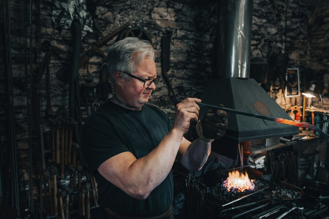 blacksmith forging metal